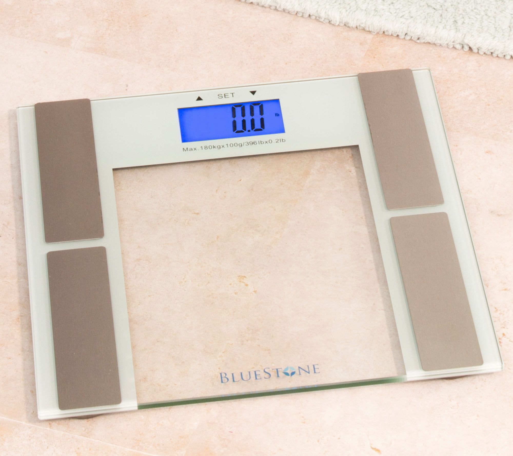 Bluestone Digital Body Fat Scale with TemperedGlass Platform - QVC.com