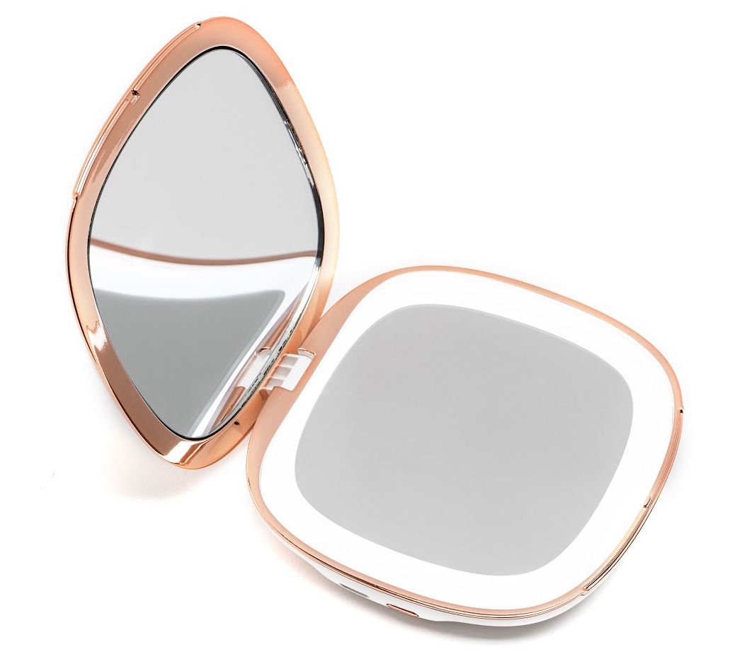 Fancii Mila Compact Mirror - White - QVC.com