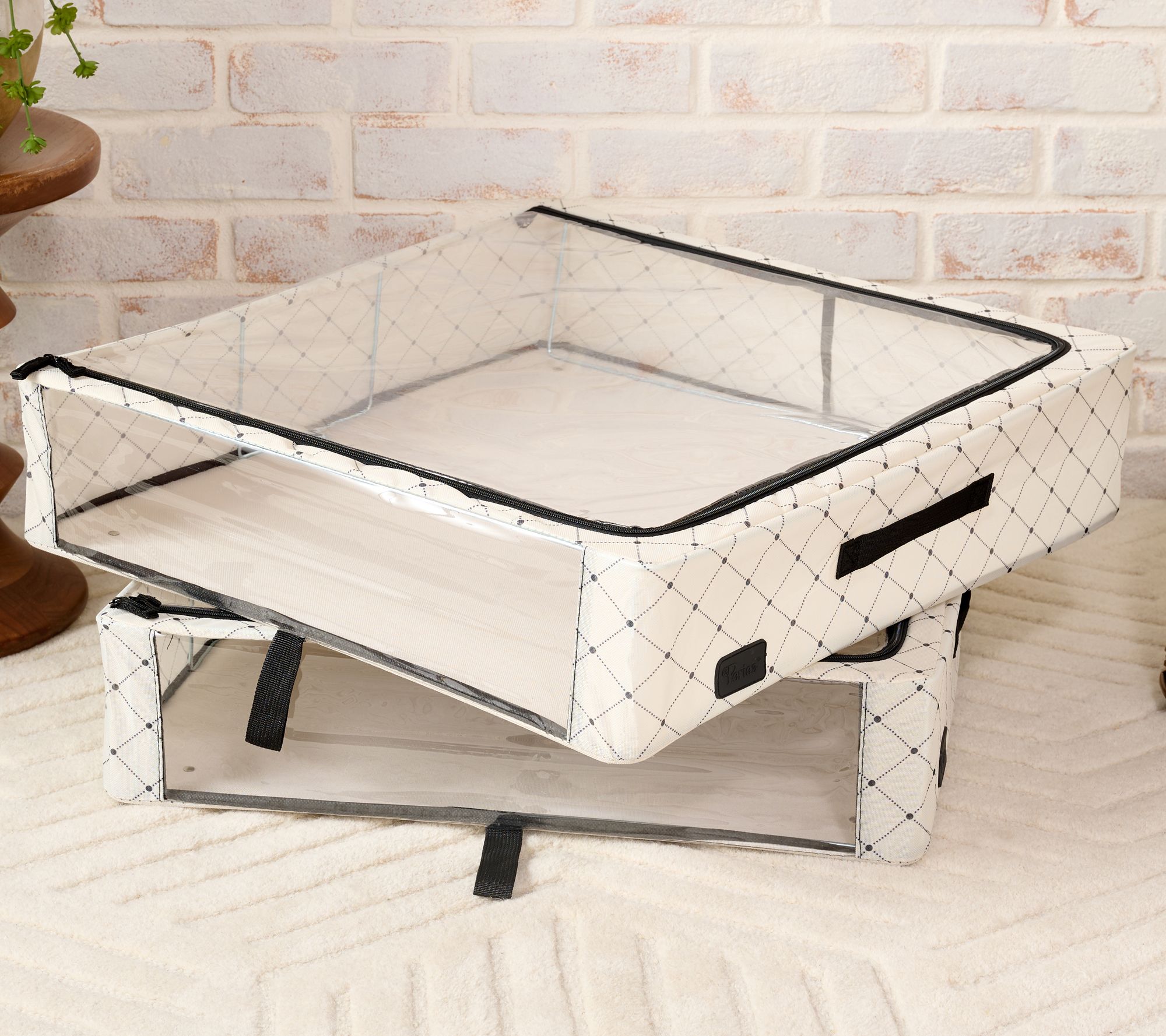 "As Is" Periea Set of 2 Large Slim Storage Boxes with Gliders