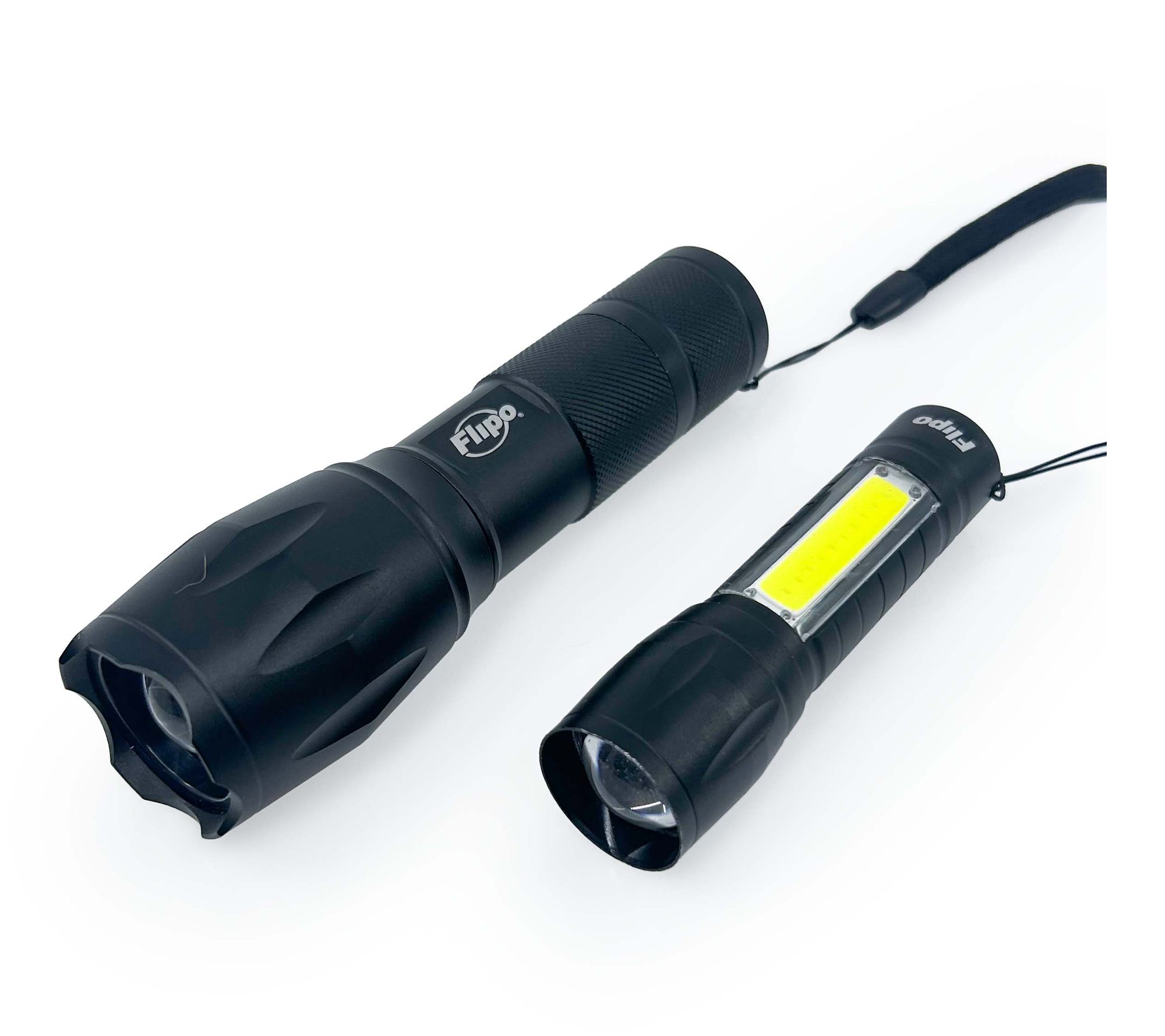 "As Is" Flipo Set of 2 Big & Little Tactical Flashlights