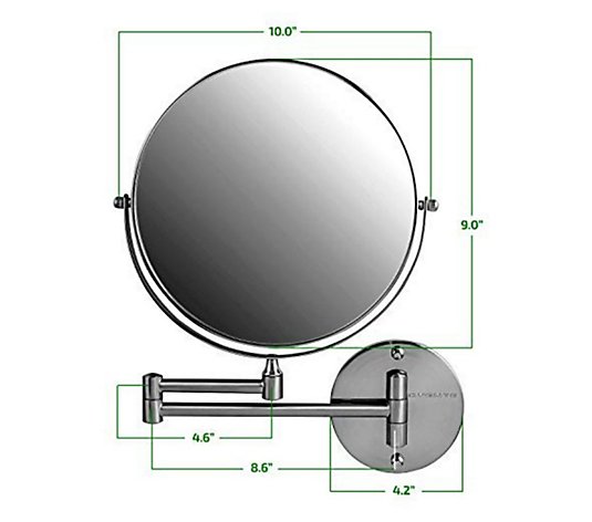Ovente MNLFW90 9-In. Circle Wall Mounted VanityMakeup Mirror