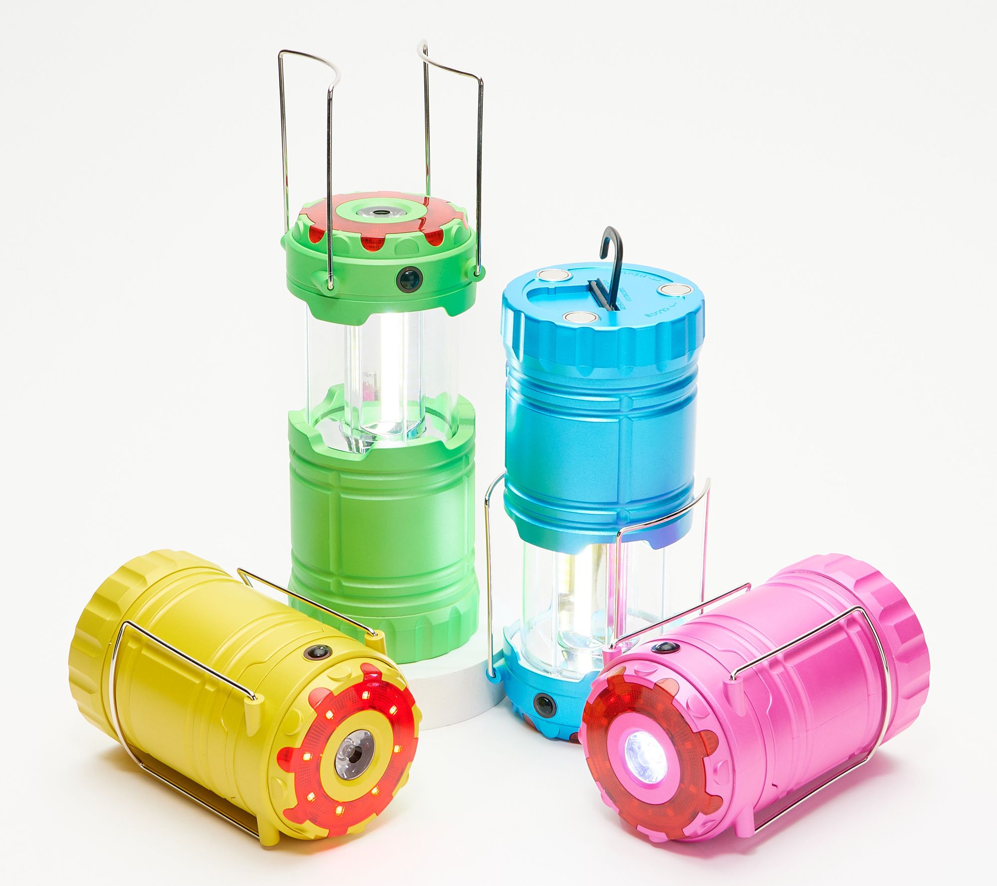 SecureBrite Set of 4 Pop-Up Lanterns w/ Flashlight & Emergency Flash