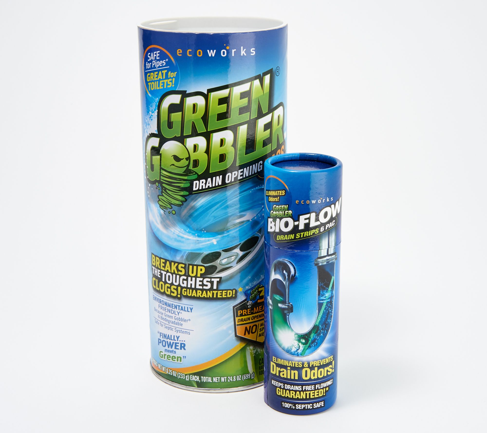 Green Gobbler Set of 2 Liquid Drain Openers with 12 Piece Bio-Flow