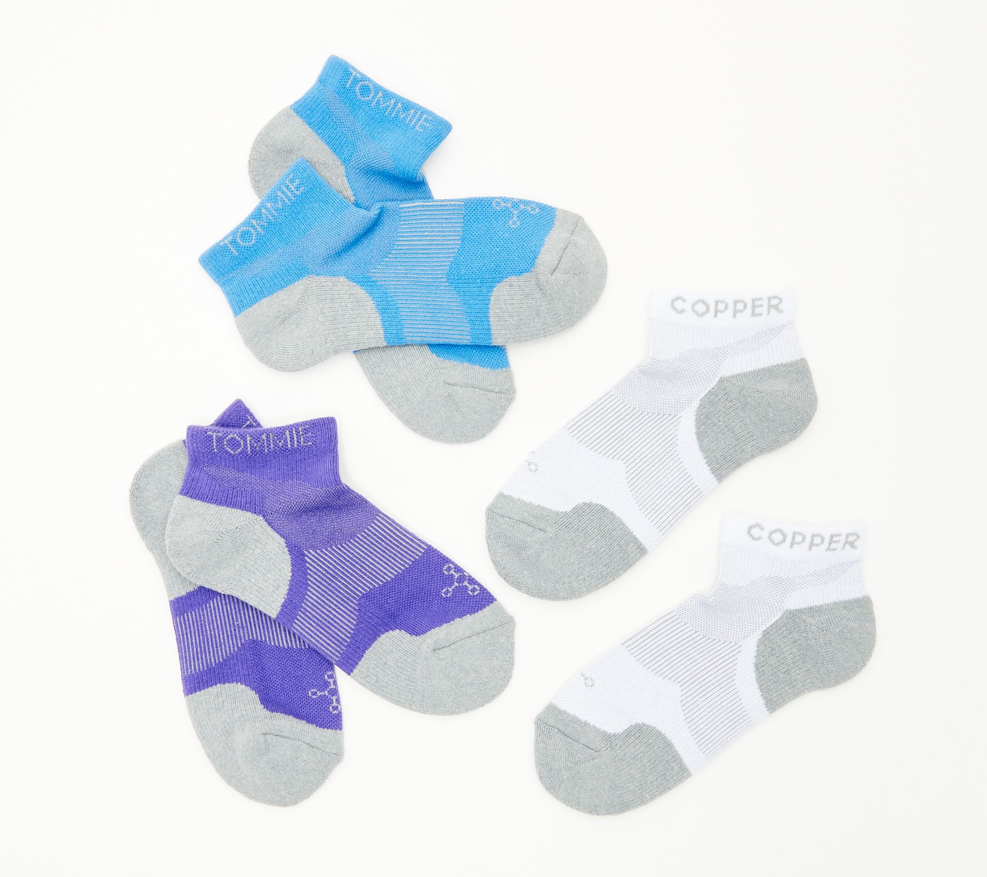 Tommie Copper 3-Pack Compression Ankle Socks - QVC.com
