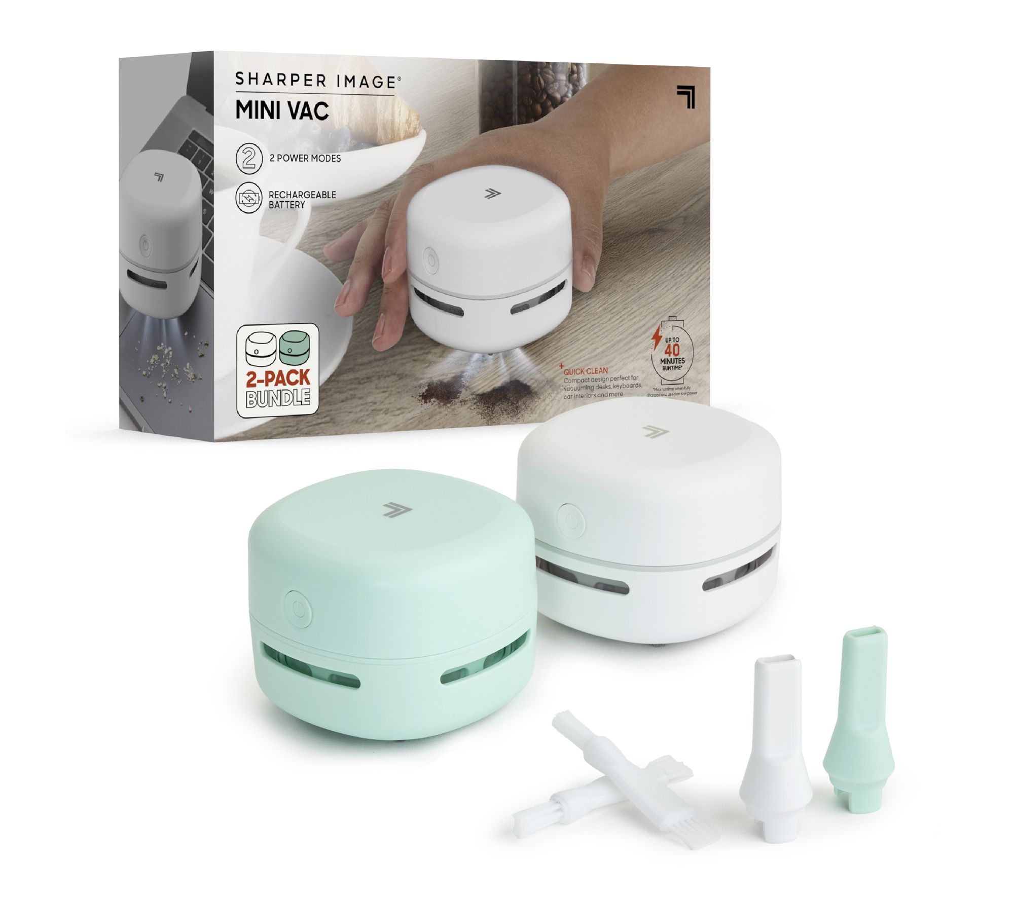 "As Is" Sharper Image Set of 2 Quick Cleanup Mini Vacuums