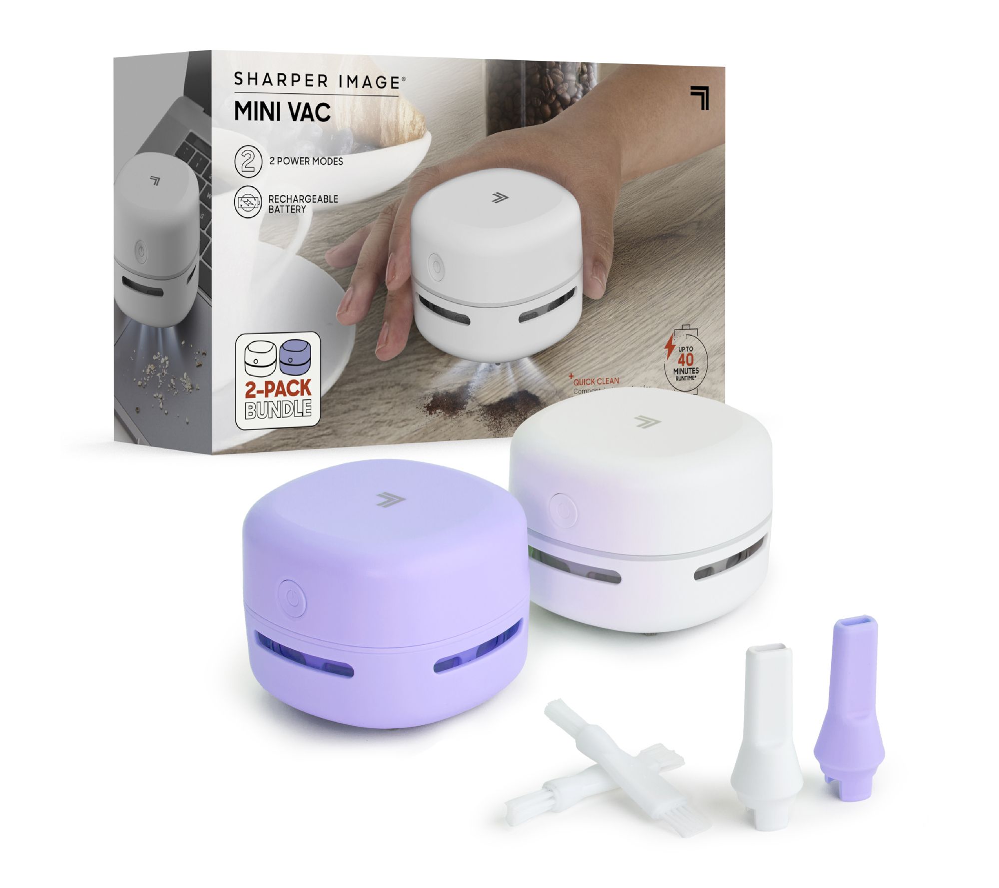 "As Is" Sharper Image Set of 2 Quick Cleanup Mini Vacuums