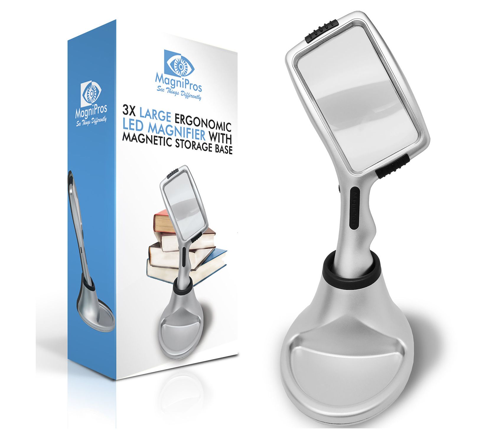 5X/11X Magnifying Glass Stand Foldable Dimmable Magnifier With Light 8 LED  LAMP