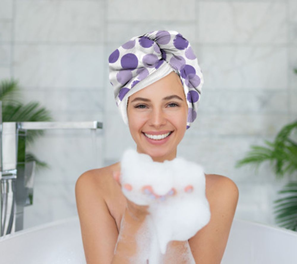 Cap Wrap Set of 2 AllinOne Shower Cap & Hair Towel