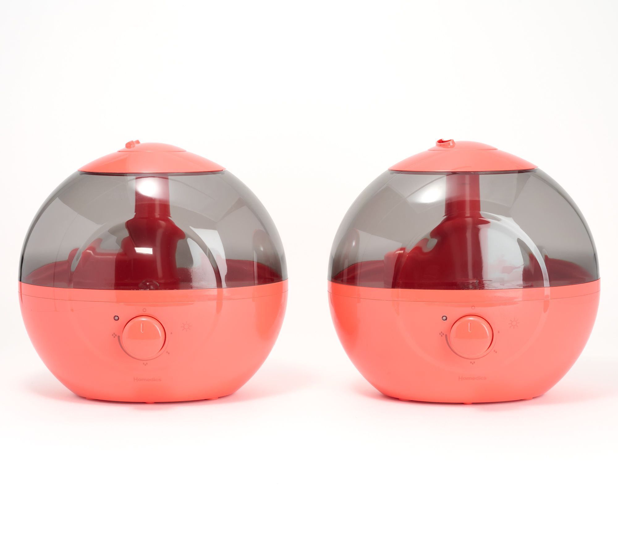 Homedics Set of 2 Round 0.66 Gal Ultrasonic Top Fill Humidifier