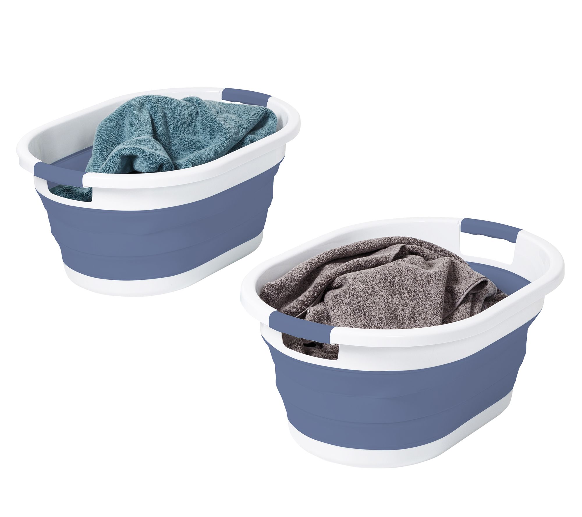 "As Is" Honey- Can-Do Set of 2 Collapsible Laundry Baskets