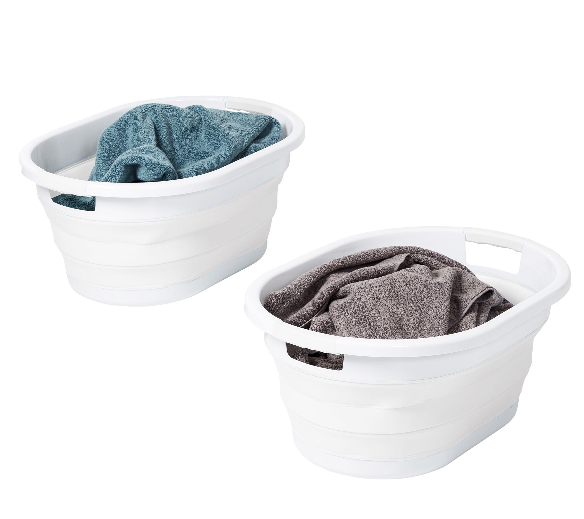 "As Is" Honey- Can-Do Set of 2 Collapsible Laundry Baskets