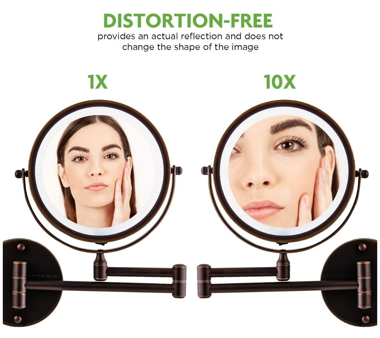 Ovente MFW70 7 In. Circle WallMounted Vanity Makeup Mirror