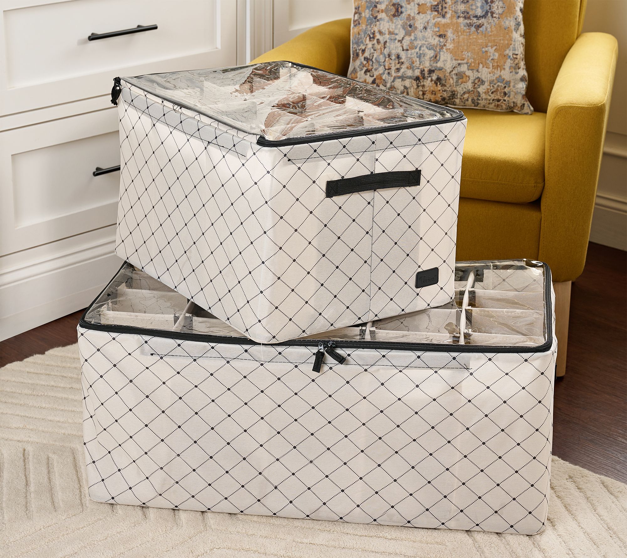 "As Is" Periea Set of 2 Medium and Large Shoe Organizers