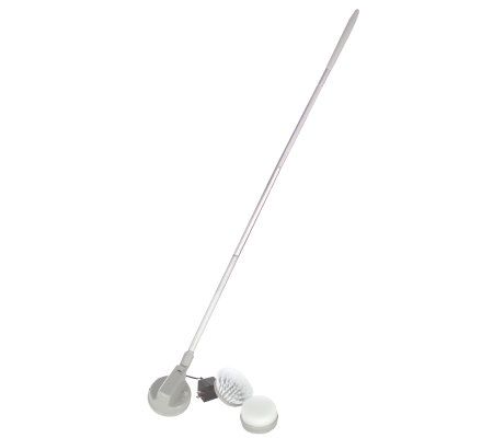 Rechargeable Rotating Cleaning Brush with Sponge Attachment - QVC.com
