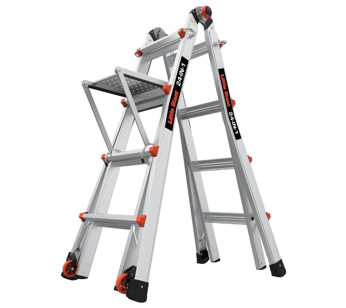 Nationaal Disco Luiheid Little Giant 24-in-1 Multifunction 17' Ladder with Platform - QVC.com