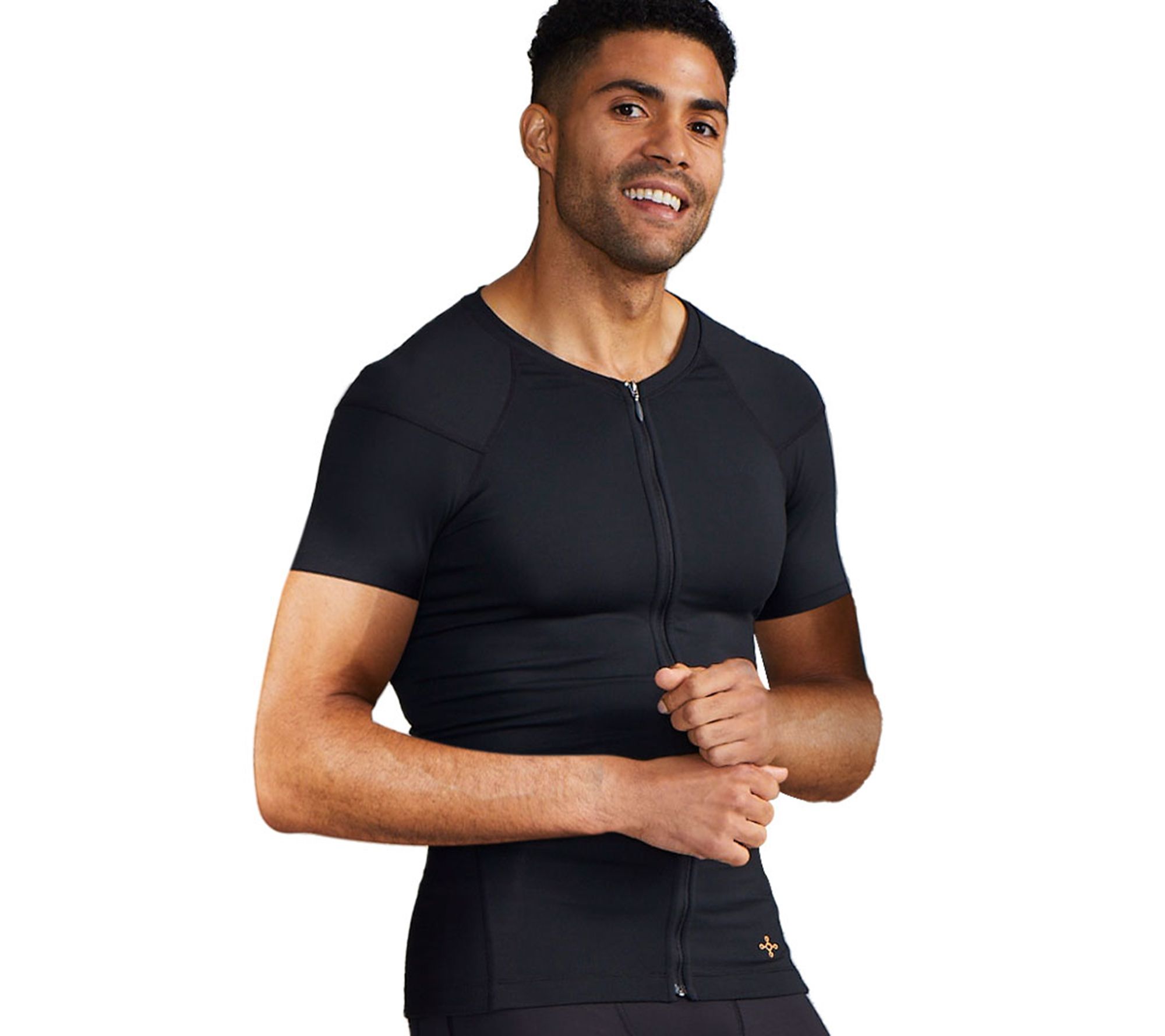 Tommie Copper Mens Full Zip Compression Shirt w/ Back Support