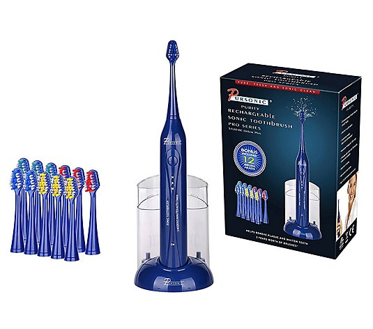 Pursonic 15-Piece Electric Sonic Toothbrush inBlue