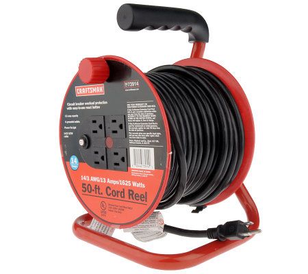 Craftsman 50' Extension Cord Reel with 4 Outlets 