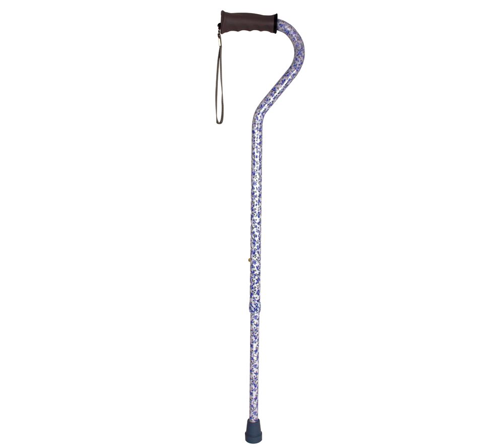 Carex Ergo Offset Pushbutton Adjustable Cane w/Comfort Handle