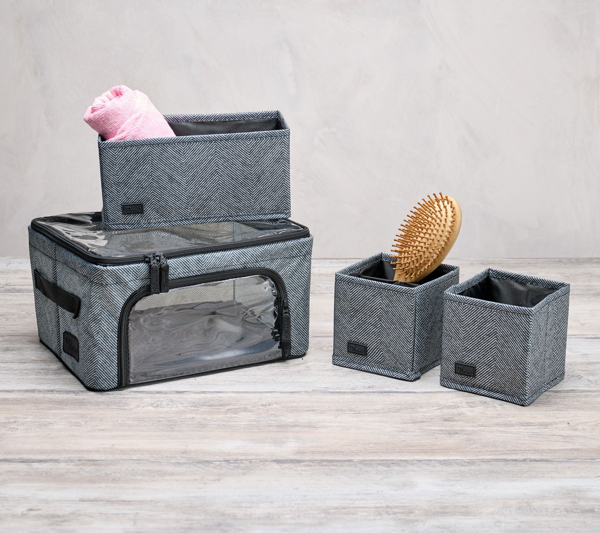 "As Is" Periea Set of 4 Compact Cosmetic Set Storage