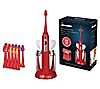 Pursonic 15-Piece Electric Sonic Toothbrush inRed