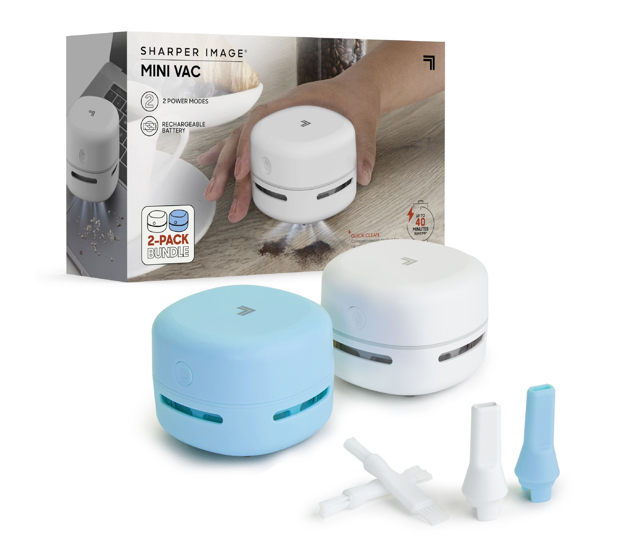 Sharper Image Set of 2 Quick Cleanup Mini Vacuums