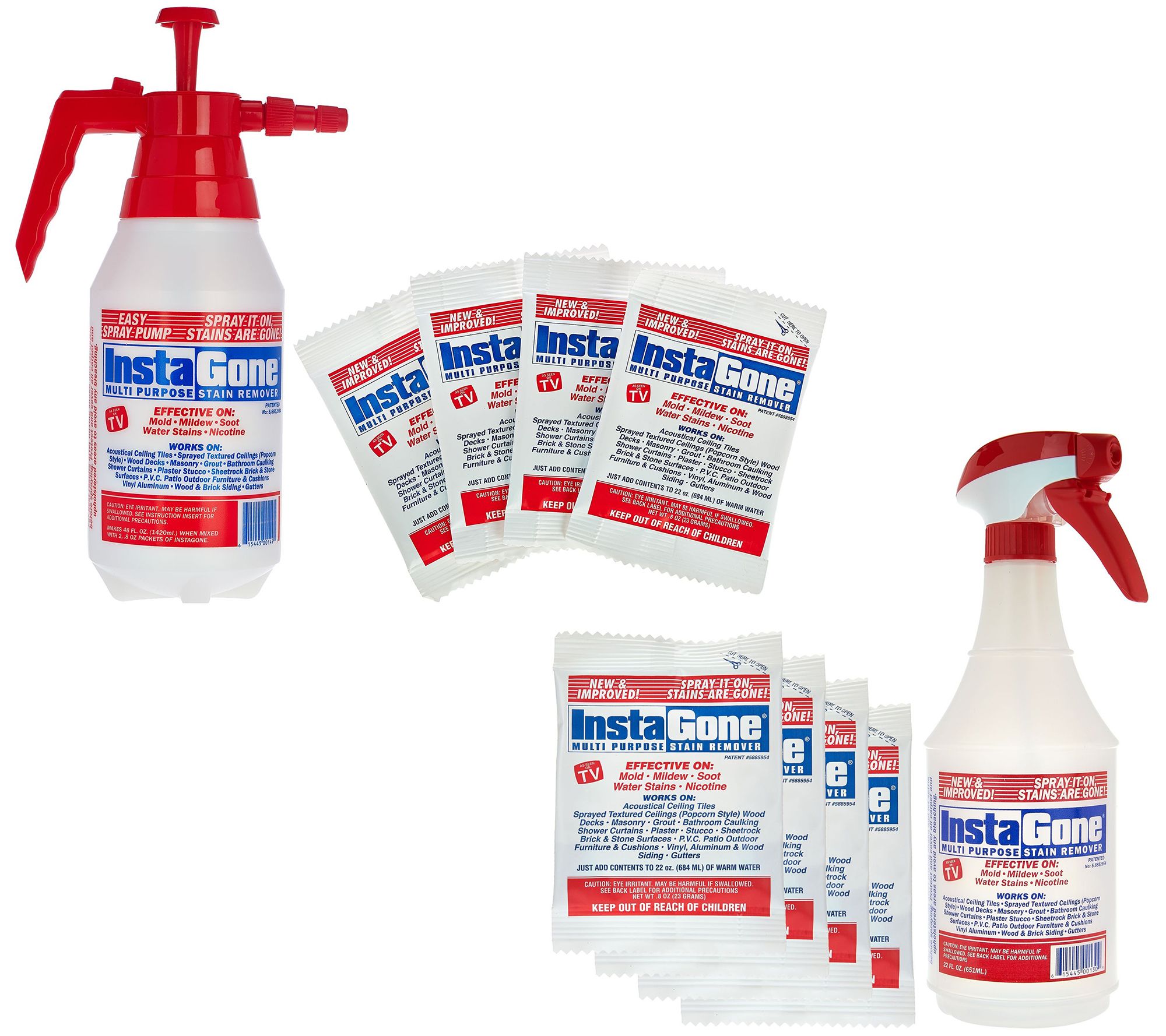 Instagone Set of 4 Multipurpose Stain Remover & Spray Bottle