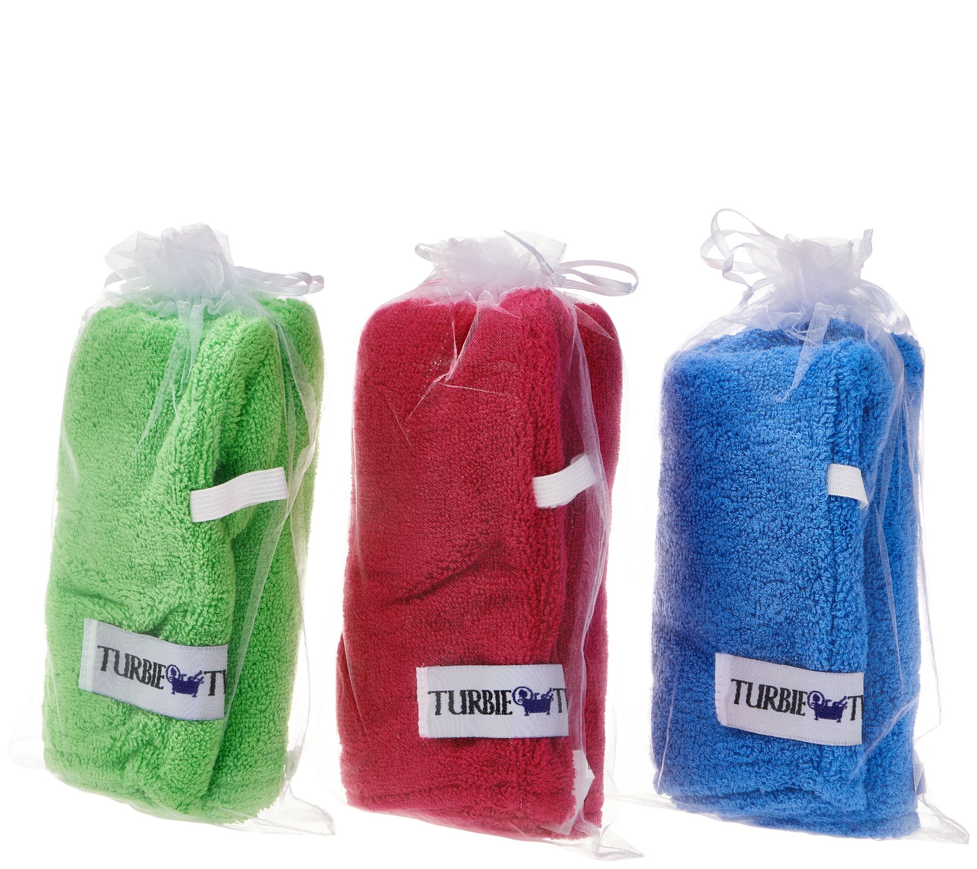 Set of 3 Solid Color 100 Cotton Turbie Twist Hair Towels
