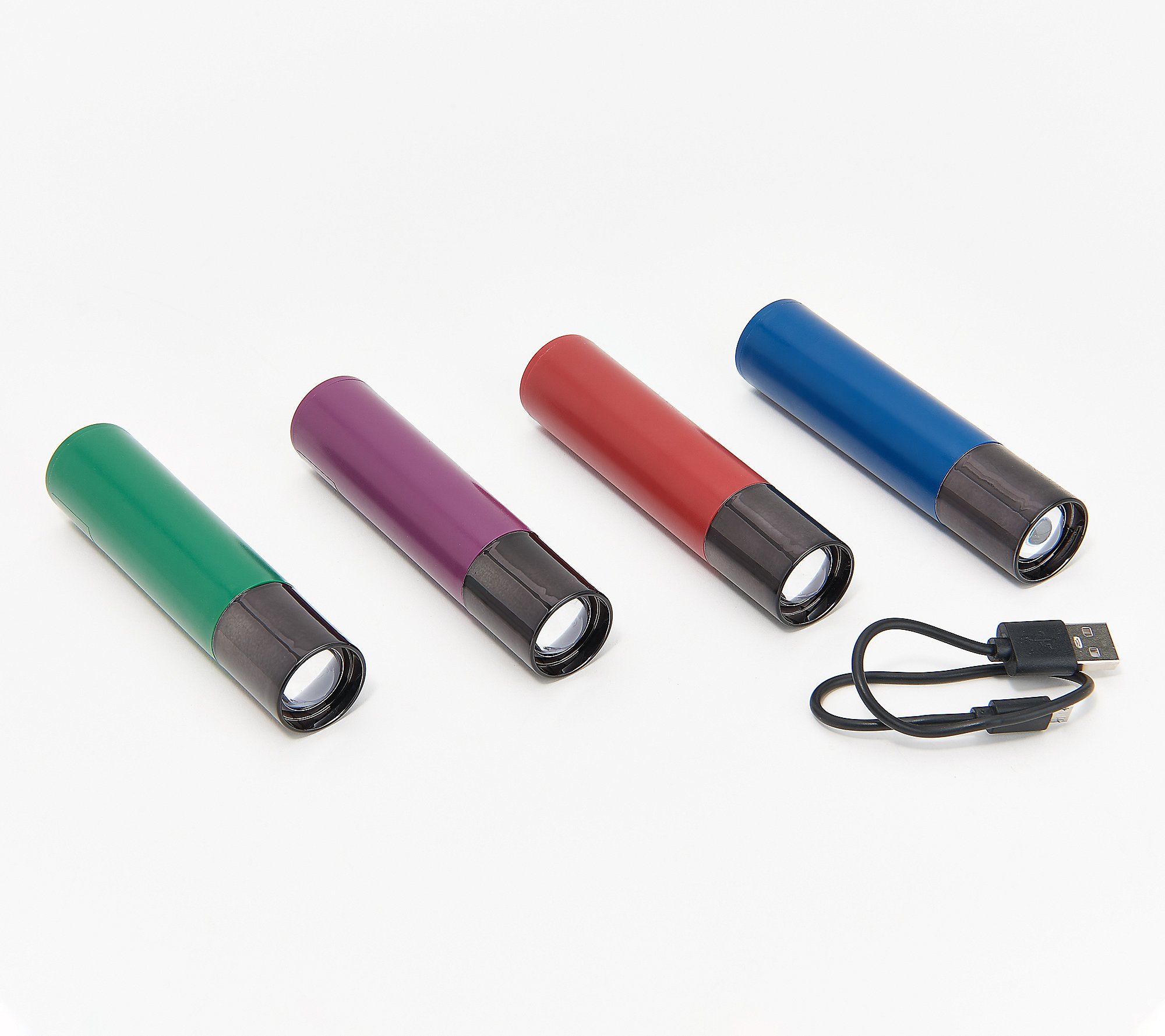 As Is BrightEase Set of 4 Compact Flashlight and Power Bank
