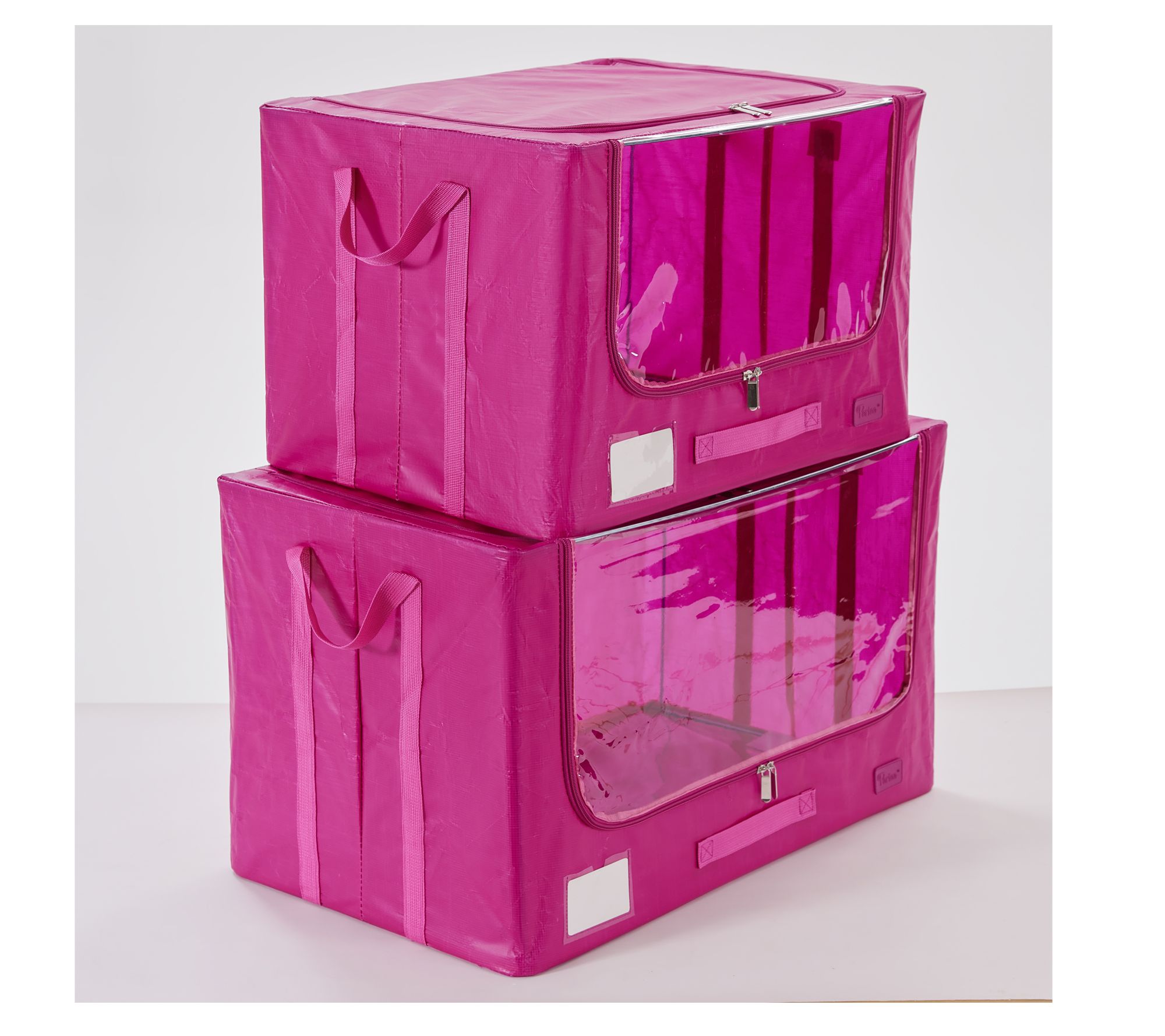 "As Is" Periea Set of 2 Large and Jumbo Tarp Storage Boxes