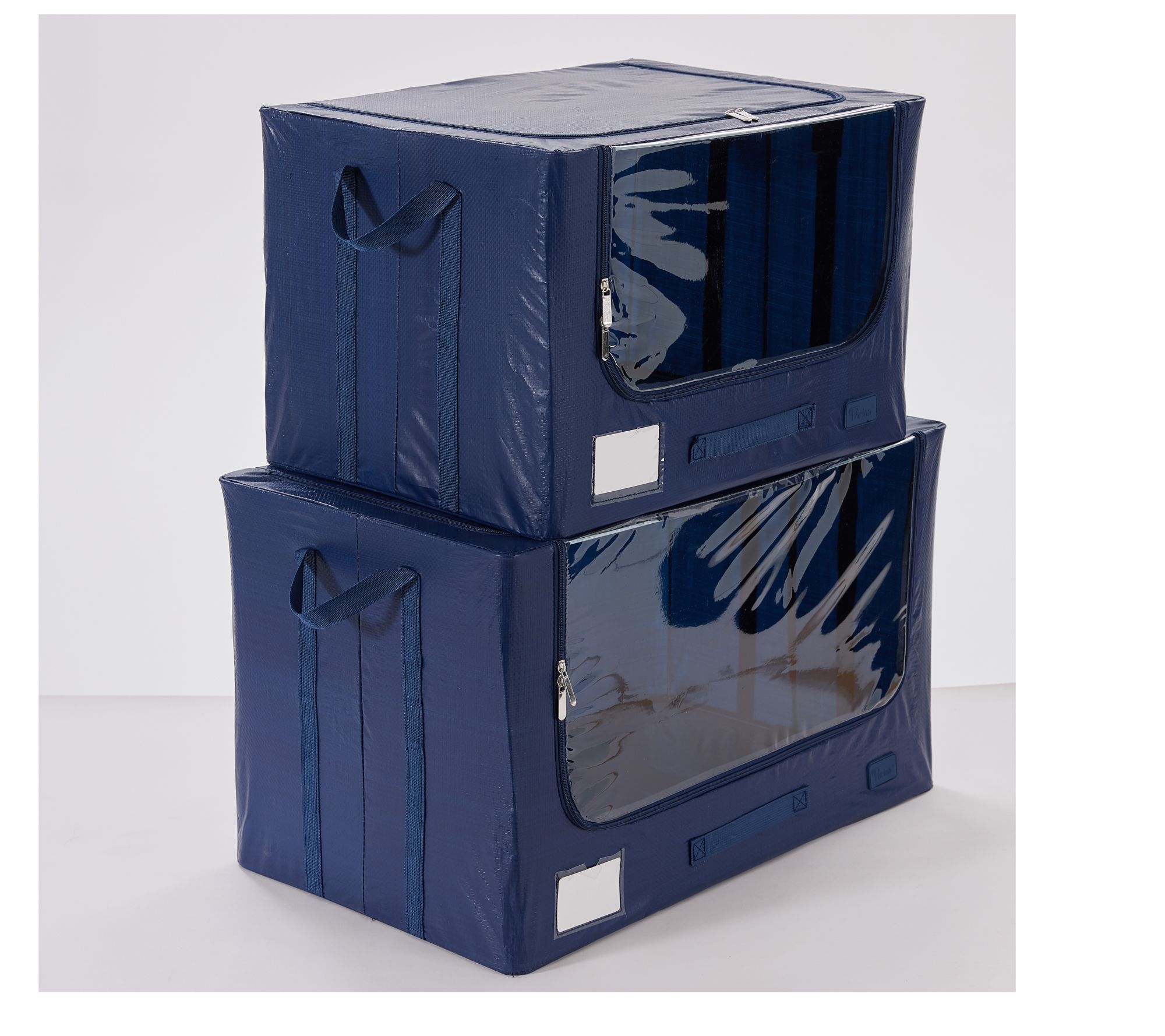 "As Is" Periea Set of 2 Large and Jumbo Tarp Storage Boxes