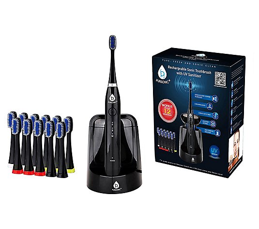 Pursonic Sonic Toothbrush with UV Sanitizing Function in Blac