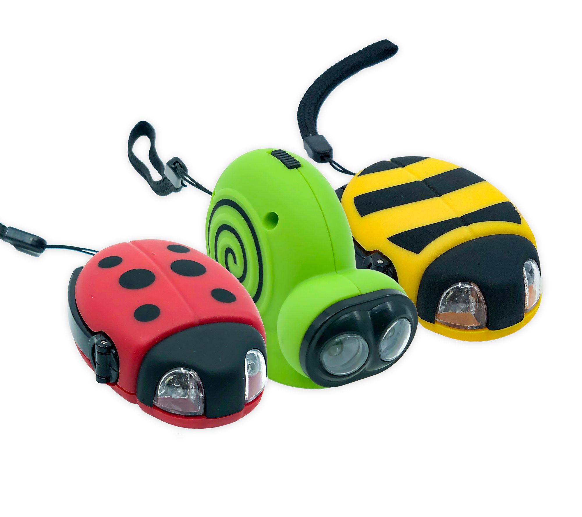 "As Is" Flipo Set of 3 Cranky Critters Hand Powered Mini LED Light