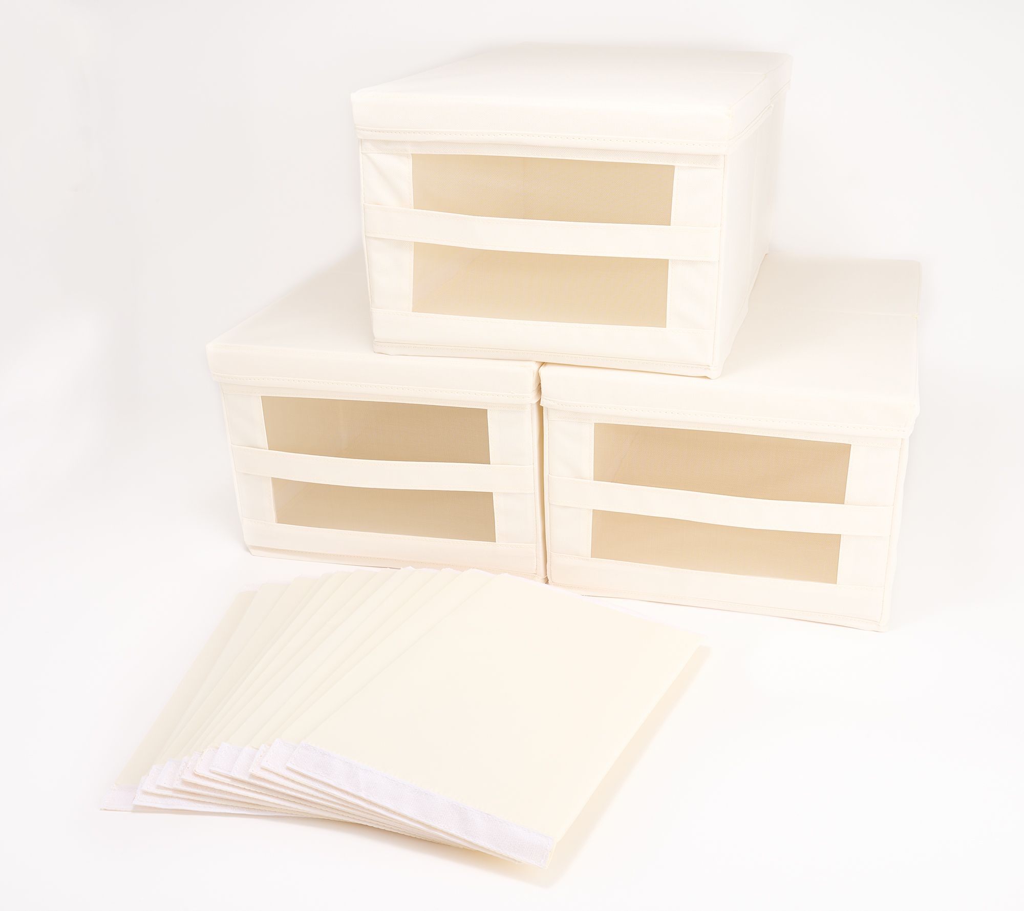 "As Is" Cella Set of 3 Collapsible Storage Boxes w/ Mesh Window