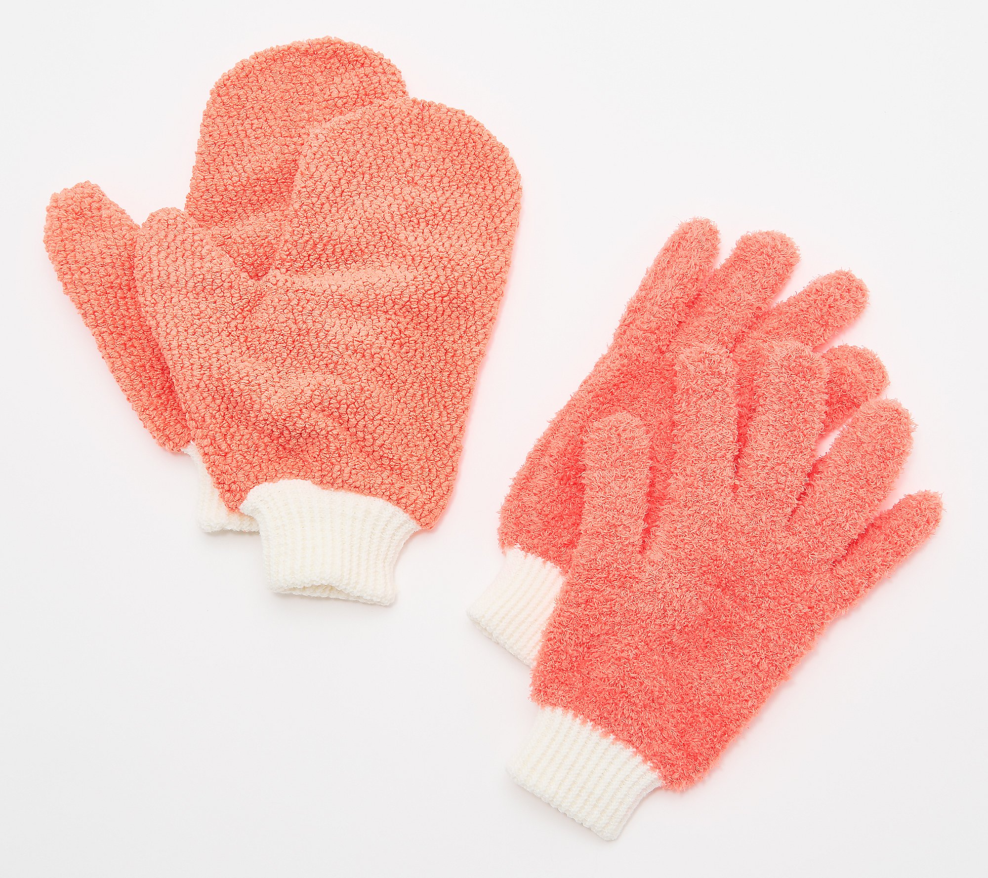 4 Piece Microfiber Dusting Gloves and Glass Cleaning Mitts 