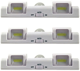 Kikkerland Set of 3 LED Wireless Touch Light Bars w/ Dimmer NEW 
