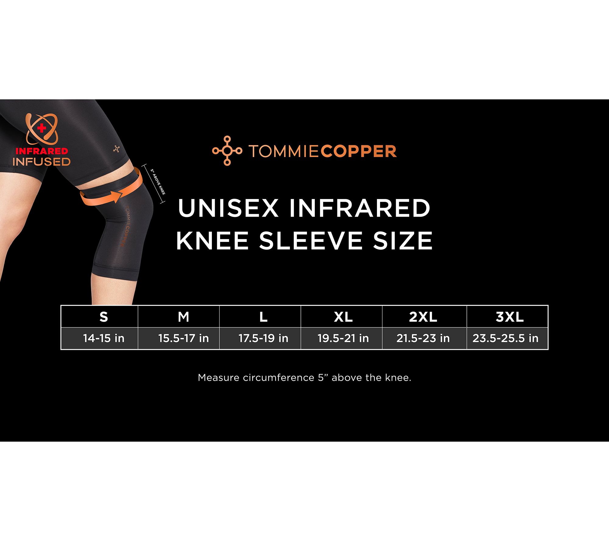 Tommie Copper Knee Sleeve, Black, 3X-Large