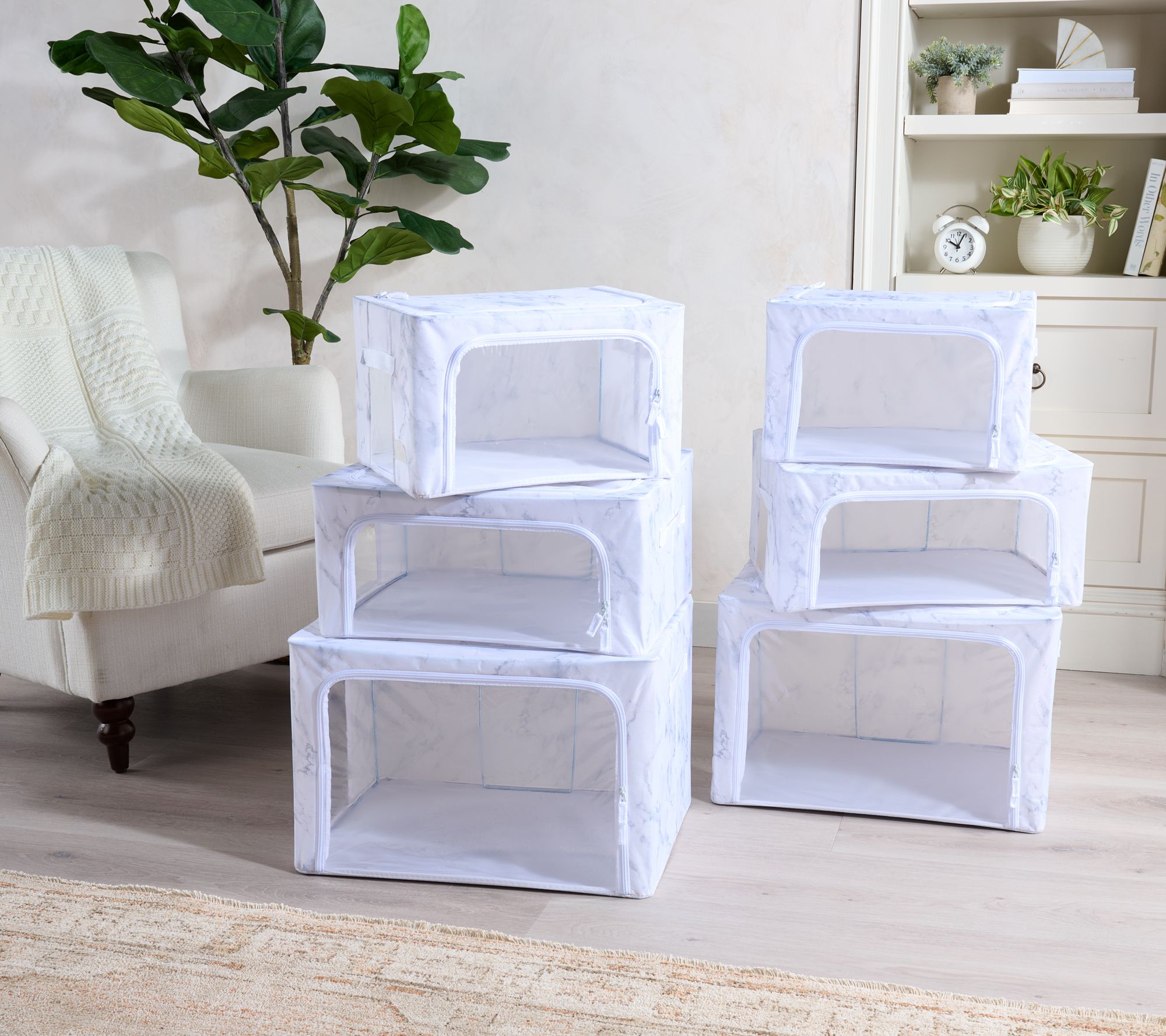 "As Is" Periea Set of 6 Assorted Collapsible Storage Boxes