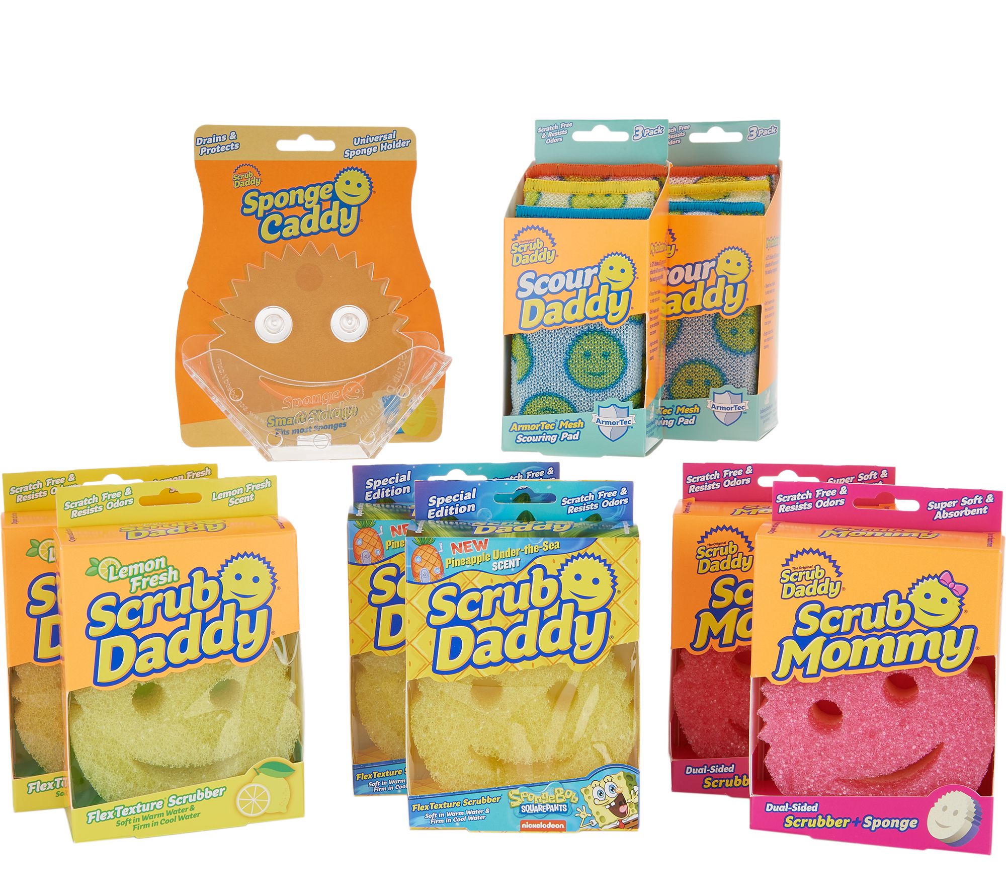 Scrub Daddy 12-Piece Variety Sponge Collection & Caddy Holder 