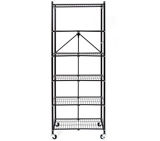 6 Tier Collapsible Rack With Wheels, Qvc Metal Storage Shelves