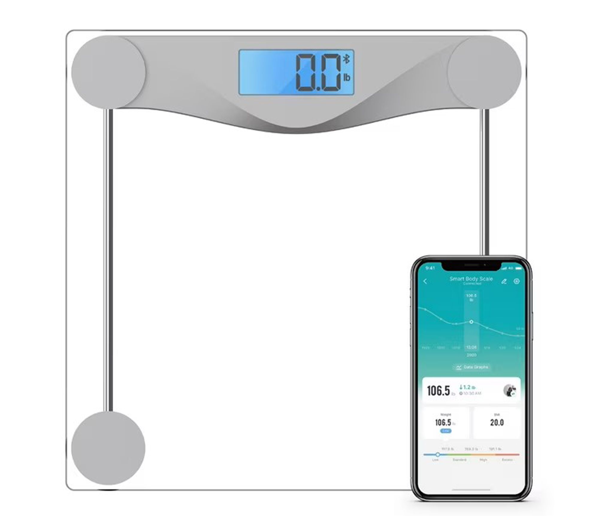 Etekcity Smart Body Weight Scale - Silver