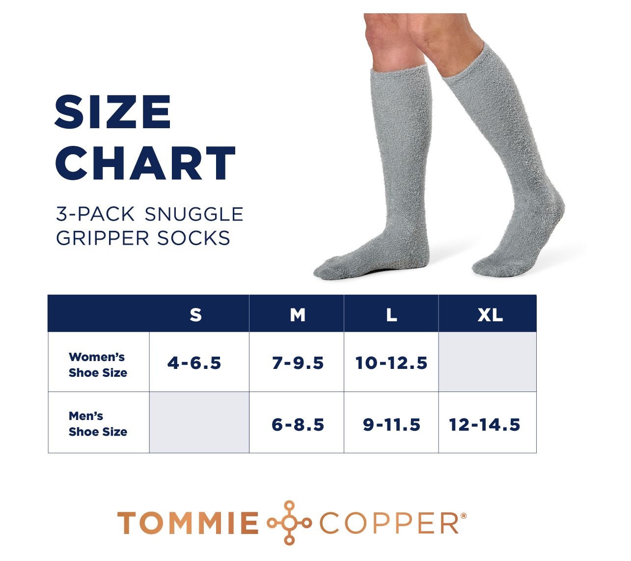 Tommie Copper S/3 Over the Calf Snuggle Socks with Compression 