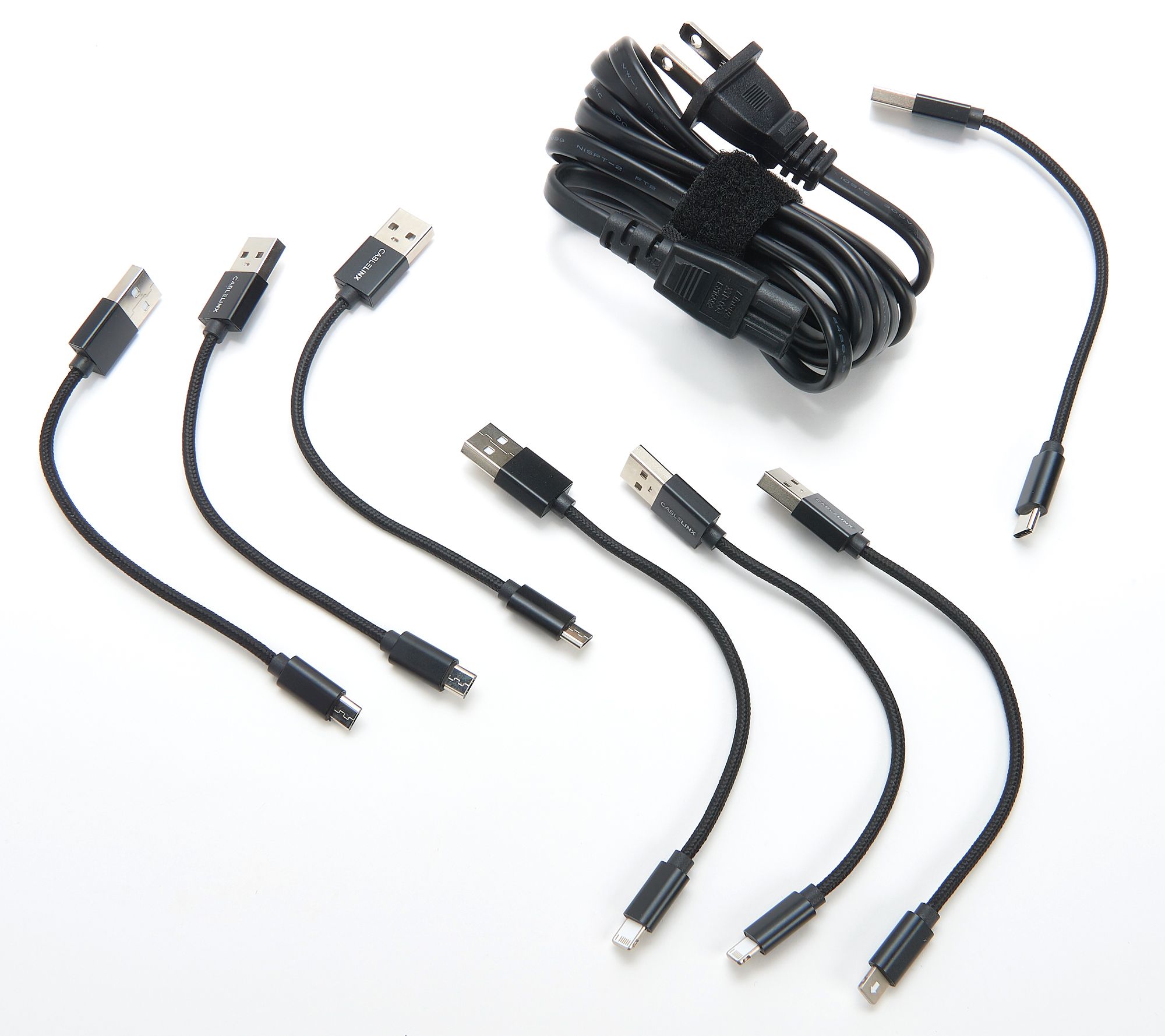 ChargeHub X7 USB Port Charging Station with 7 Cables