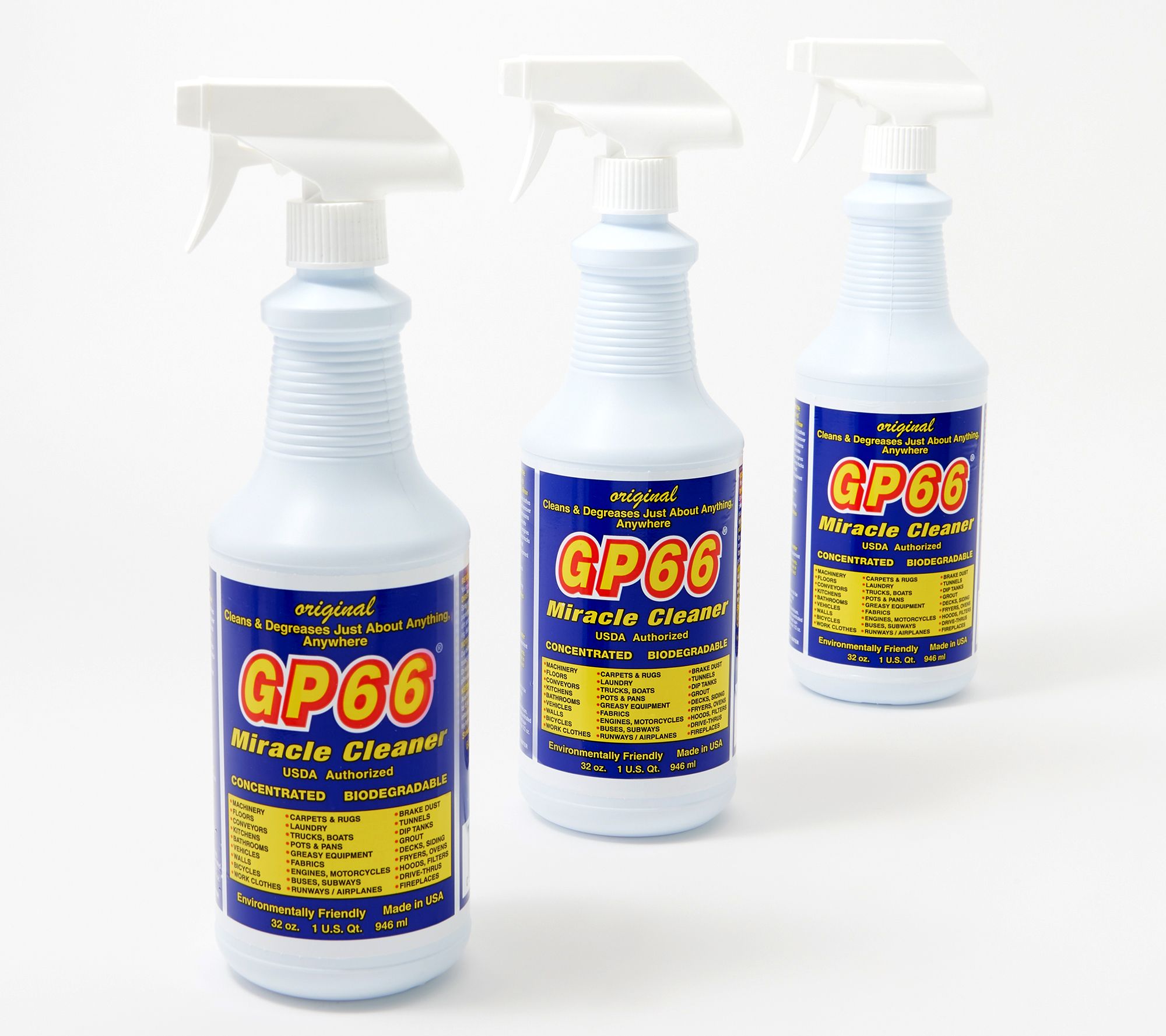  GP66 Set of 3 Super-Size Green Miracle Cleaner  and Degreaser - V37255