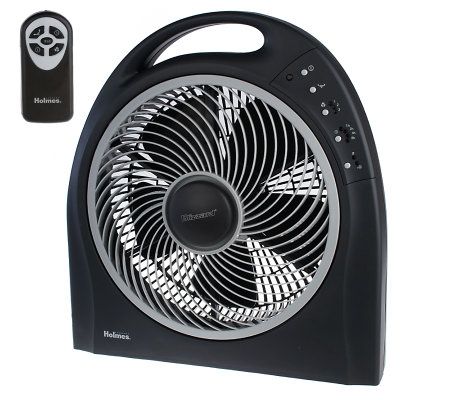 Holmes Blizzard Remote Control Floor Fan with Oscillating Swirl Grill ...