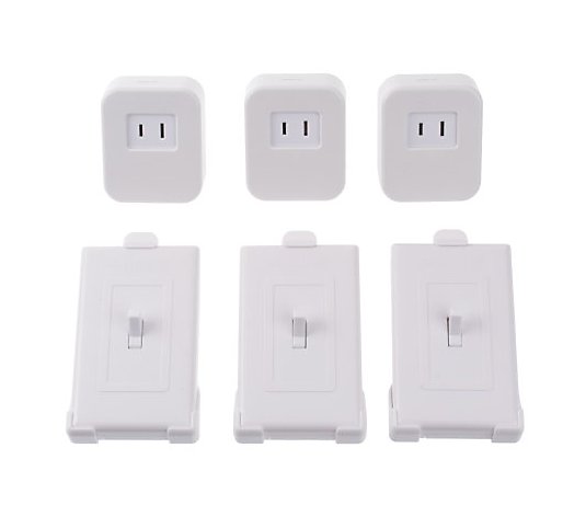 Home Wireless Light Switch Set of 3 Indoor Remotes and Receivers