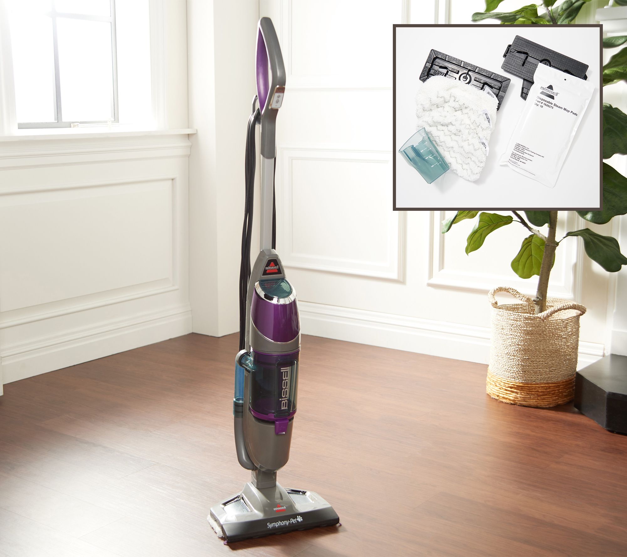 nikotin tank virkelighed Bissell Symphony Pet 2-in-1 Vacuum & Steam Mop with Accessories - QVC.com