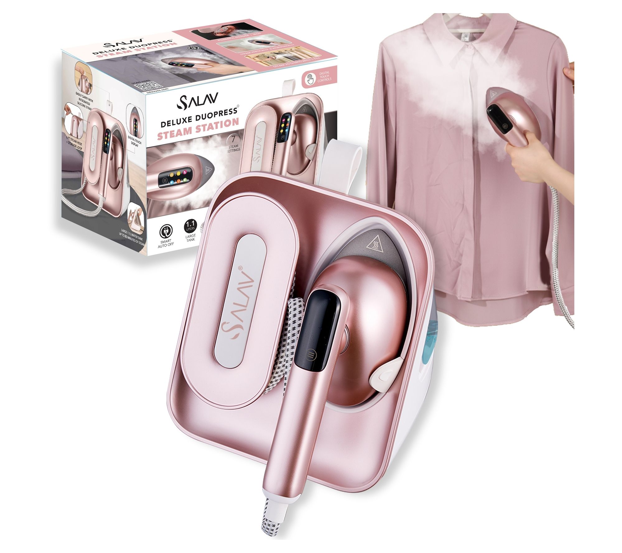SALAV Deluxe DuoPress Steam Station- Rose Gold