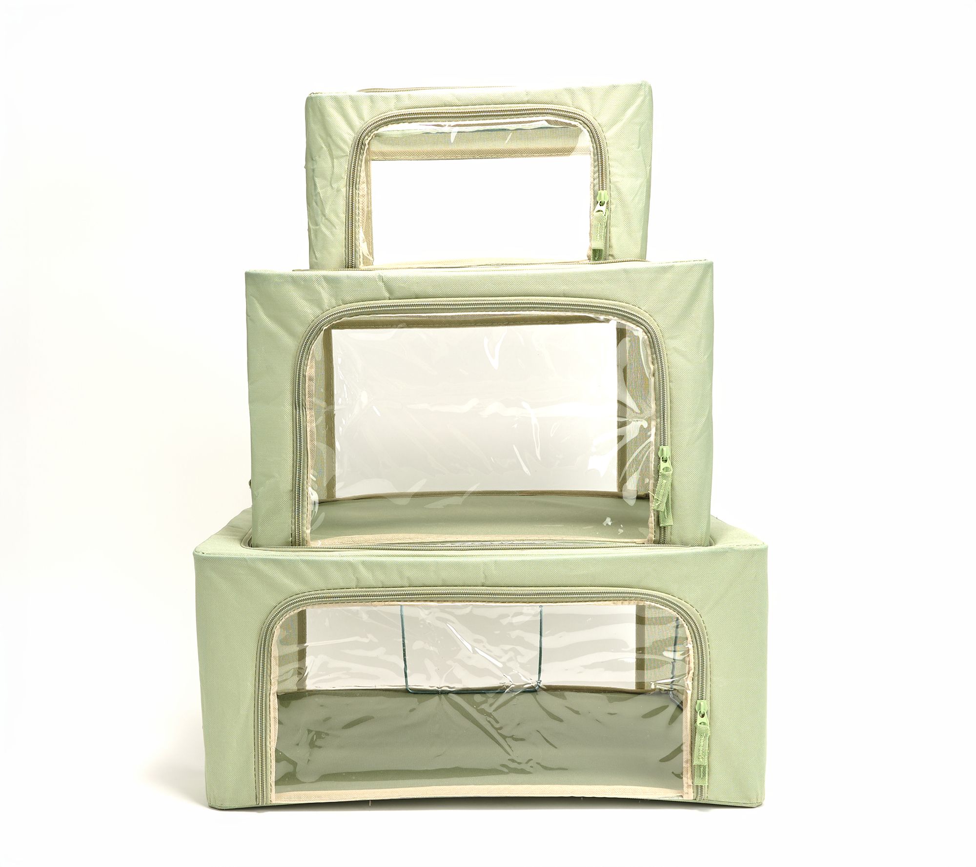 "As Is" Periea Set of 3 Assorted Storage Boxes w/Clear Windows
