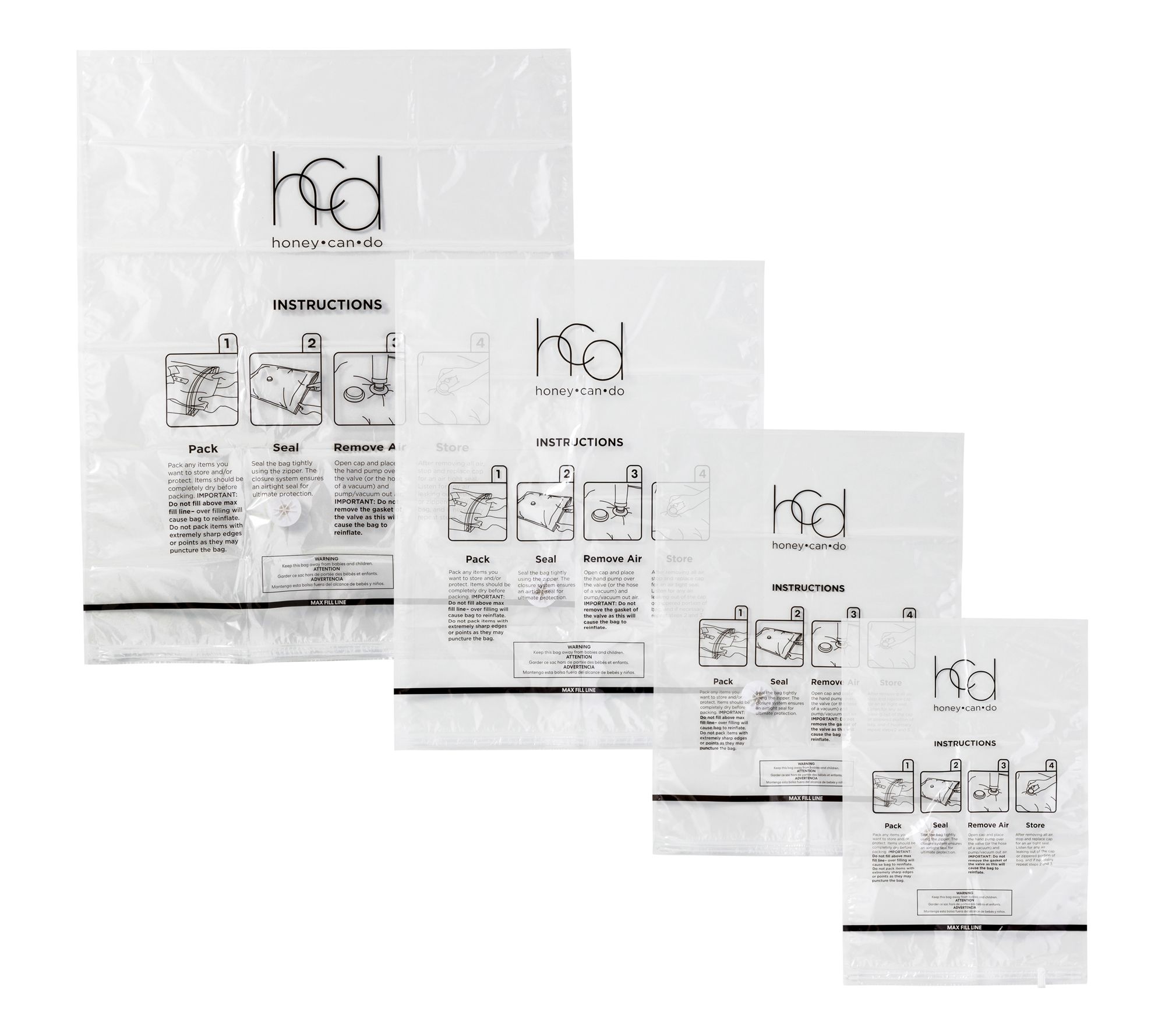 Honey-Can-Do 16-Pack Vacuum Storage Bags with Pump